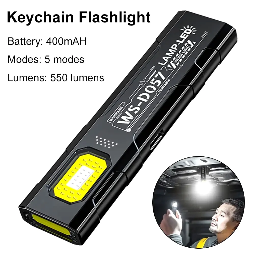 LED Keychain Flashlight Rechargeable 550LM Portable Mini Torch Pocket Lantern Flood Work Light With Magnet For Emergency
LED Keychain Flashlight Rechargeable 550LM Portable Mini Torch Pocket Lantern Flood Work Light With Magnet For Emergency