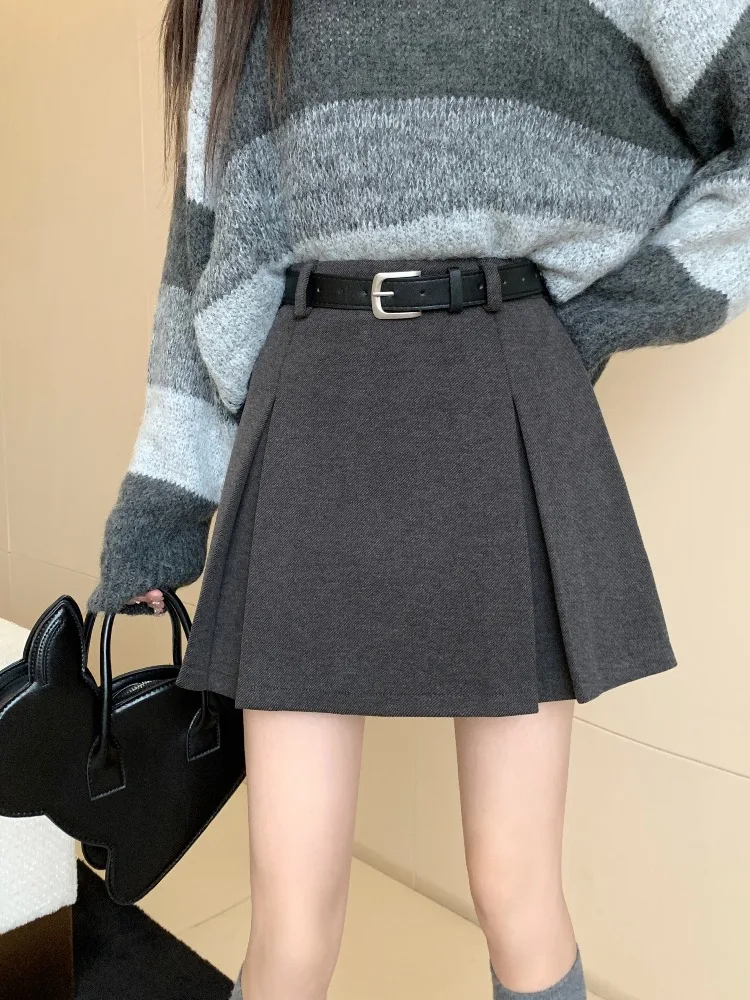 Gray Woolen Skirt Women's Spring Autumn 2026 New Small Size Pleated A-Line Short High Waist Skirts for Young Girls
Gray Woolen Skirt Women's Spring Autumn 2026 New Small Size Pleated A-Line Short High Waist Skirts for Young Girls