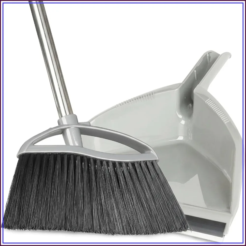 Soft Bristle Broom & Dustpan Combo, Long Handle, for Hardwood & Tile, Gray
Soft Bristle Broom & Dustpan Combo, Long Handle, for Hardwood & Tile, Gray