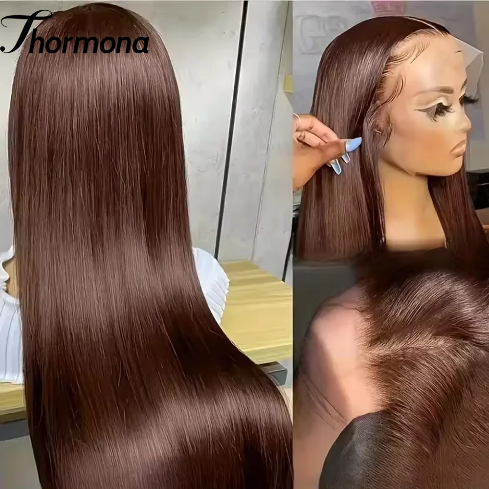 Chocolate Brown Straight Lace Front Wig Synthetic 30 Inch 200 Density 13x4 HD Transparent Full Lace Frontal Wig Pre Plucked
Chocolate Brown Straight Lace Front Wig Synthetic 30 Inch 200 Density 13x4 HD Transparent Full Lace Frontal Wig Pre Plucked