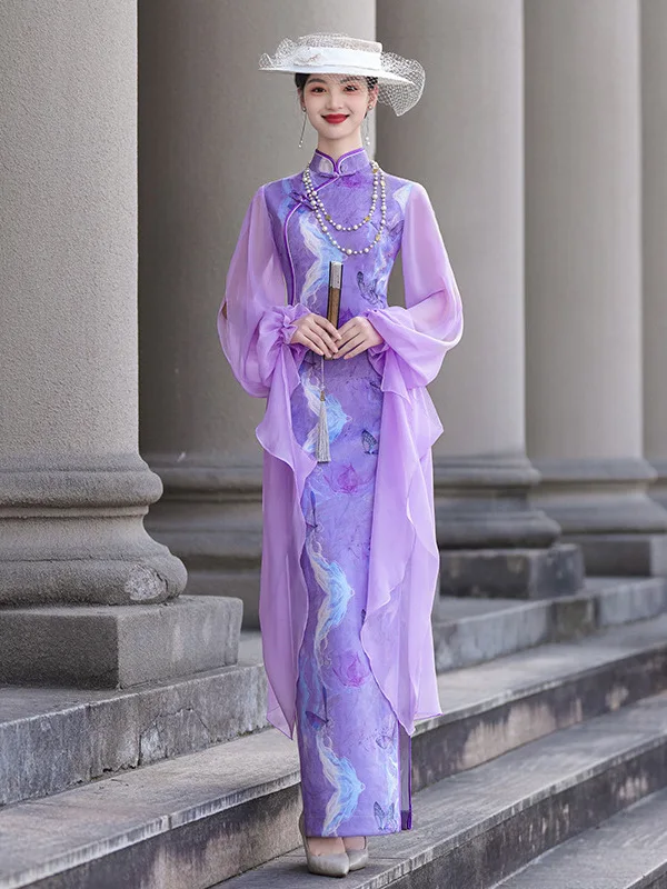 Classical Sve Long Dr Ethnic Sle Low Slit High Polyester Fiber Mid-Length Chinese Faion
Classical Sve Long Dr Ethnic Sle Low Slit High Polyester Fiber Mid-Length Chinese Faion
