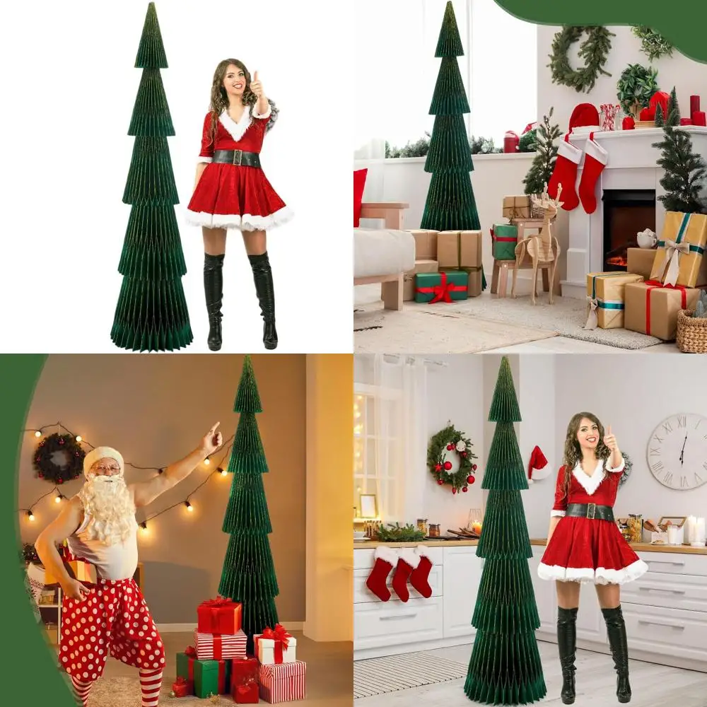 Extra Large Dark Green 3D Honeycomb Christmas Tree with Glitter Edges, Folding Magnetic for Holiday Decor
Extra Large Dark Green 3D Honeycomb Christmas Tree with Glitter Edges, Folding Magnetic for Holiday Decor