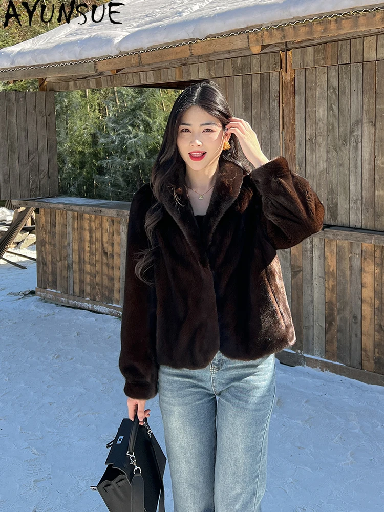 AYUNSUE Куртка из натурального бархата норки, женские роскошные куртки из цельной норки для женской одежды, элегантные куртки, женские кофта С Мехом
AYUNSUE Куртка из натурального бархата норки, женские роскошные куртки из цельной норки для женской одежды, элегантные куртки, женские кофта С Мехом