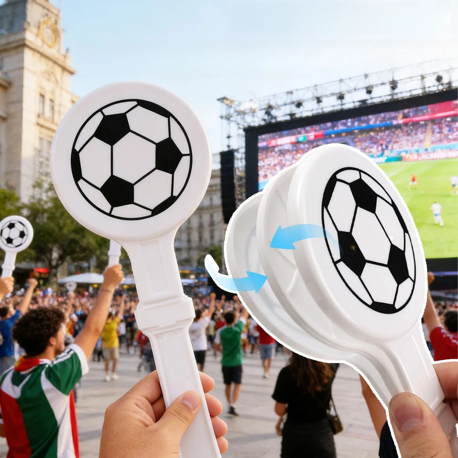 Plastic Hand Clapper with Soccer Ball Print for Events Parties Festivals Noise Maker Lightweight Football Match Cheering Props
Plastic Hand Clapper with Soccer Ball Print for Events Parties Festivals Noise Maker Lightweight Football Match Cheering Props