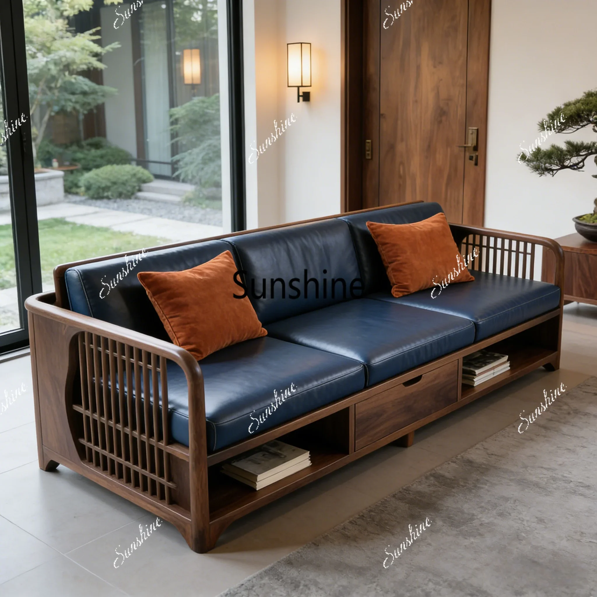 YNew Chinese-style solid wood living room straight row sofa home bed and breakfast villa high-end furniture customization
YNew Chinese-style solid wood living room straight row sofa home bed and breakfast villa high-end furniture customization