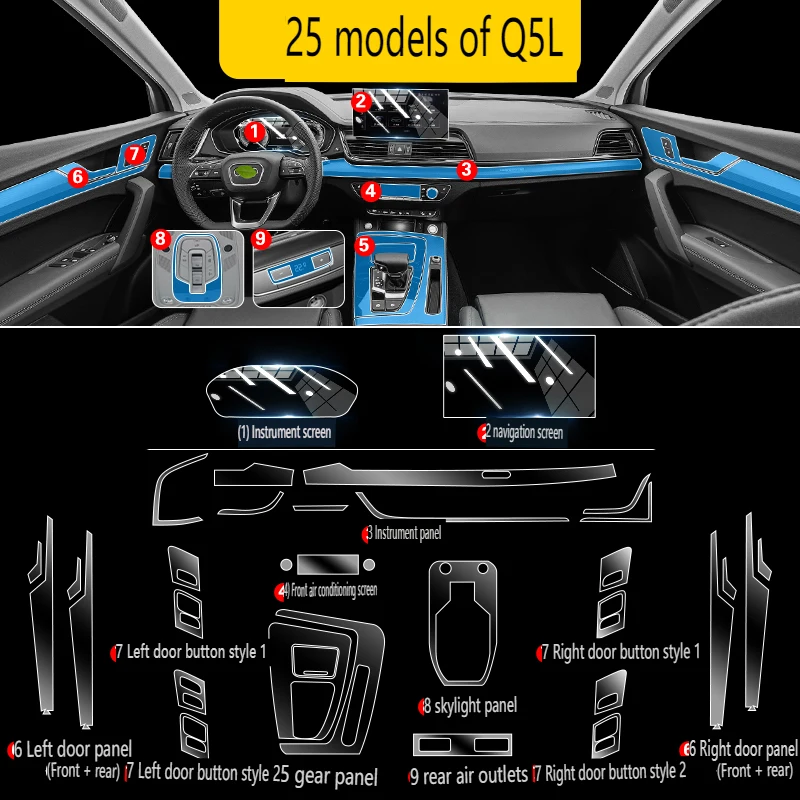 Tpu Transparent Film for 2025 Audi Q5L Car Interior Sticker Console Dashboard Screen Protection Film Car Interior Accessories
Tpu Transparent Film for 2025 Audi Q5L Car Interior Sticker Console Dashboard Screen Protection Film Car Interior Accessories