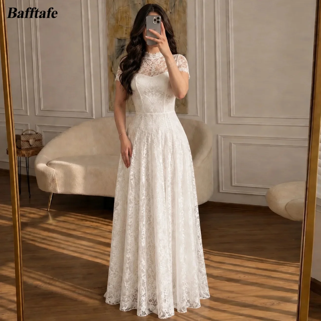 Bafftafe Customized Full Lace Bride Wedding Dresses Short Sleeves O-Neck Formal Bridal Gowns Wedding Photo-shot Party Dress 2026
Bafftafe Customized Full Lace Bride Wedding Dresses Short Sleeves O-Neck Formal Bridal Gowns Wedding Photo-shot Party Dress 2026