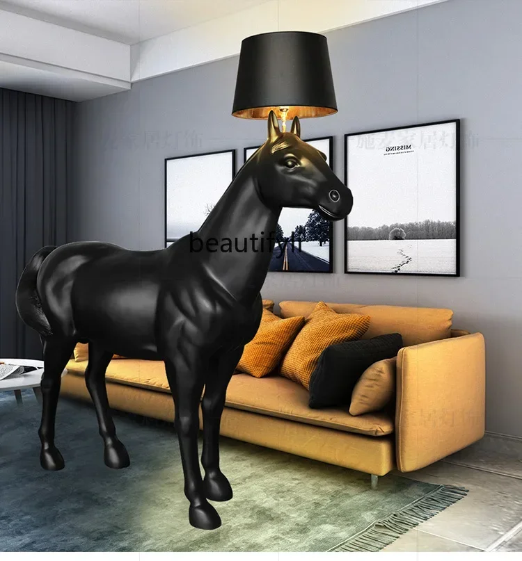 SS NewNordic style decorative sculpture horse floor lamp hotel living room office ornament
SS NewNordic style decorative sculpture horse floor lamp hotel living room office ornament