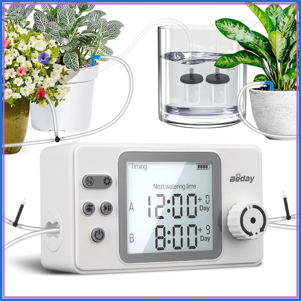 Smart Dual Pump Auto Watering System for Indoor Plants, Rechargeable Battery, Two Zones, Vacation Drip Irrigation Kit
Smart Dual Pump Auto Watering System for Indoor Plants, Rechargeable Battery, Two Zones, Vacation Drip Irrigation Kit