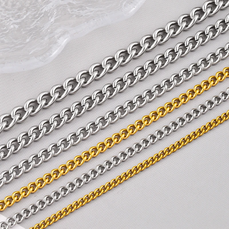 Stainless Steel Curb Link Chains Bulk For DIY Jewelry Findings Making Handmade Supplies
Stainless Steel Curb Link Chains Bulk For DIY Jewelry Findings Making Handmade Supplies