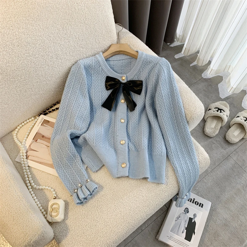 MEXZT элегантный вязаный кардиган с бантом, женский белый свитер с бисером, верхняя одежда, модные трикотажные изделия, зимние корейские джемперы с длинными рукавами
MEXZT элегантный вязаный кардиган с бантом, женский белый свитер с бисером, верхняя одежда, модные трикотажные изделия, зимние корейские джемперы с длинными рукавами