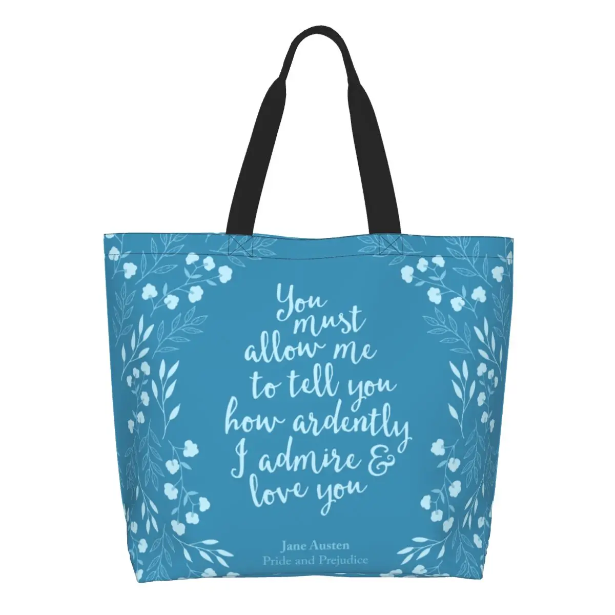 Модный принт Джейн Аустин гордость и предупредительные цветы любовь Цитата шоппер сумки переработка холст плечо 
Модный принт Джейн Аустин гордость и предупредительные цветы любовь Цитата шоппер сумки переработка холст плечо
