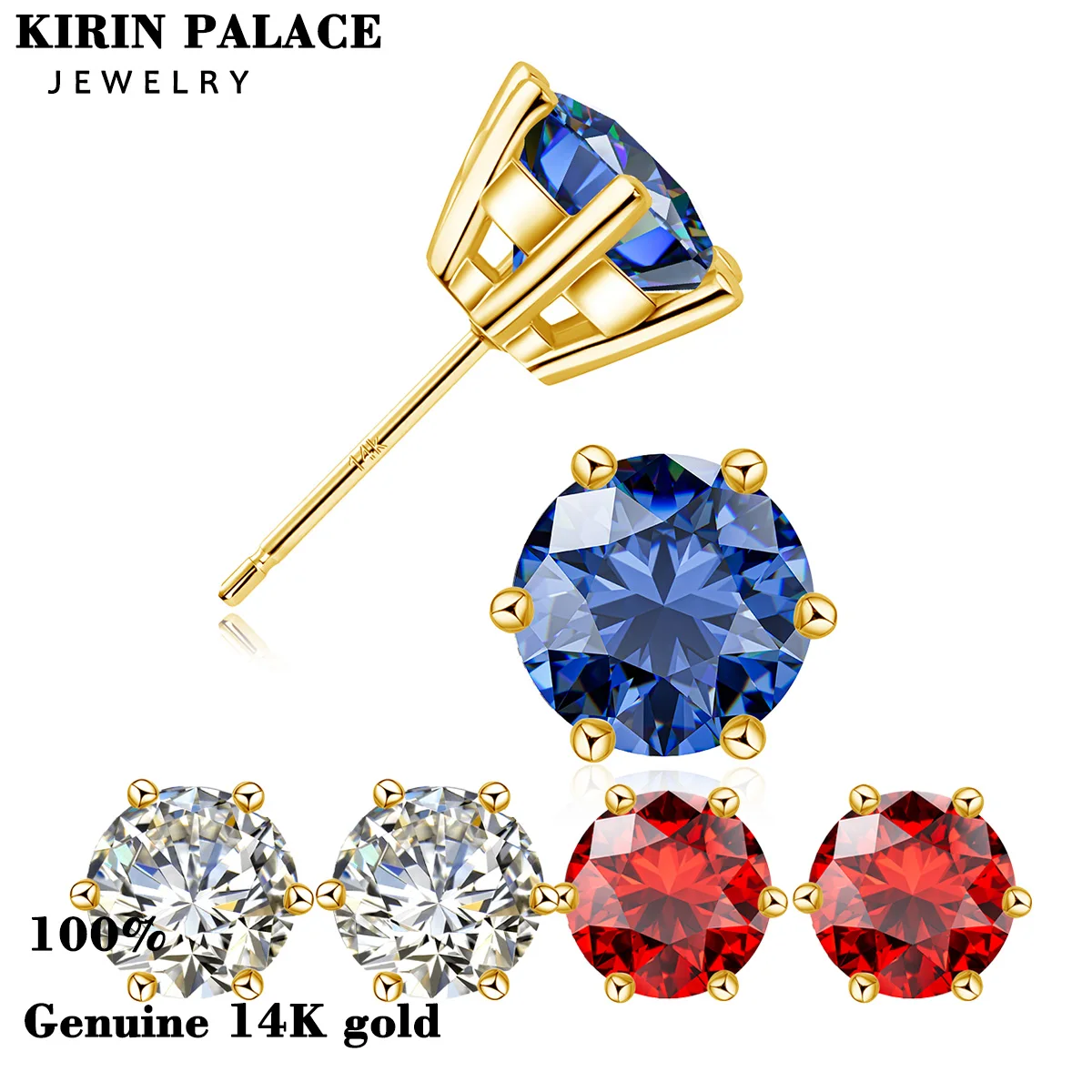 Corundum Sapphire Ruby Stud Earrings Round Real 14K Gold Moissanite Classic 6 Claw Design Woman Fine Quality Unique Gift Jewelr
Corundum Sapphire Ruby Stud Earrings Round Real 14K Gold Moissanite Classic 6 Claw Design Woman Fine Quality Unique Gift Jewelr