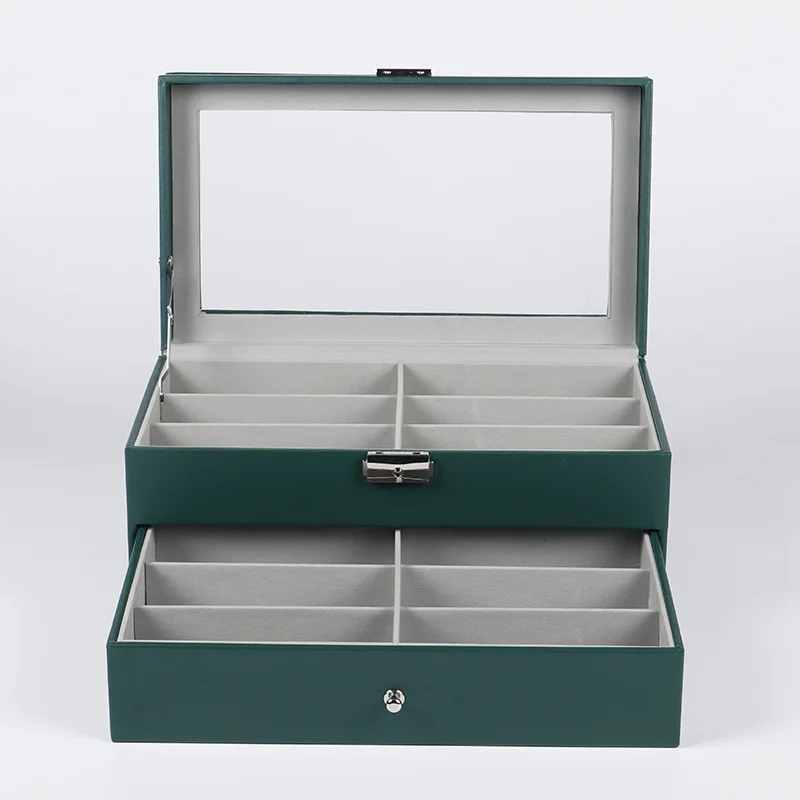 12-слотовый органайзер для солнцезащитных очков, двухслойная коробка для хранения очков из искусственной кожи, ювелирные изделия, очки, дисплей, чехол для солнцезащитных очков, подарочные коробки
12-слотовый органайзер для солнцезащитных очков, двухслойная коробка для хранения очков из искусственной кожи, ювелирные изделия, очки, дисплей, чехол для солнцезащитных очков, подарочные коробки