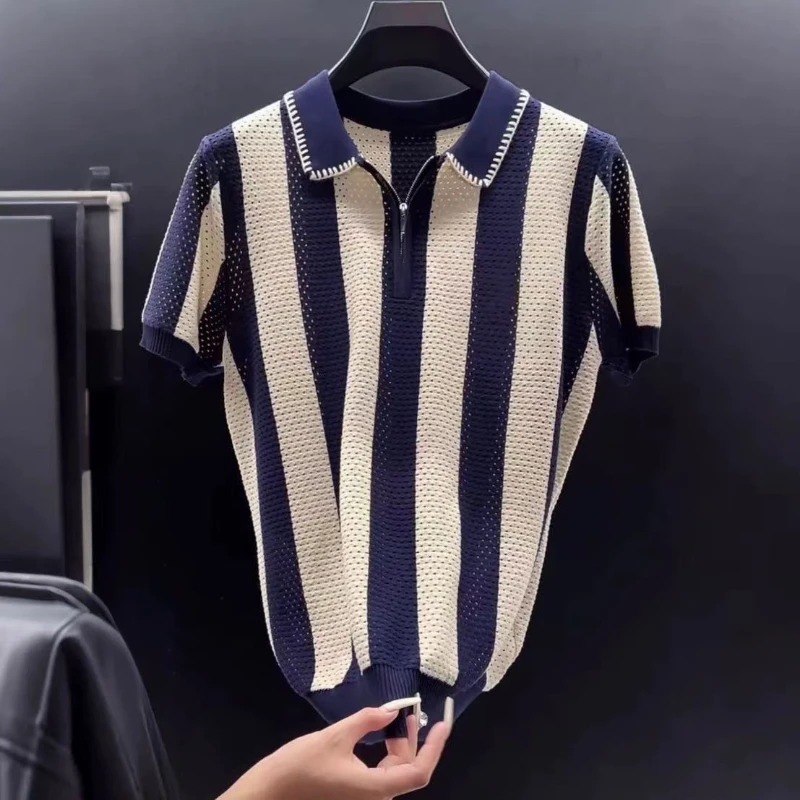 Men's Korean Style Collar T-Shirt Summer Premium Ice Silk Polo Shirt Small Batch Black and White Color Block Design Short Sleeve
Men's Korean Style Collar T-Shirt Summer Premium Ice Silk Polo Shirt Small Batch Black and White Color Block Design Short Sleeve