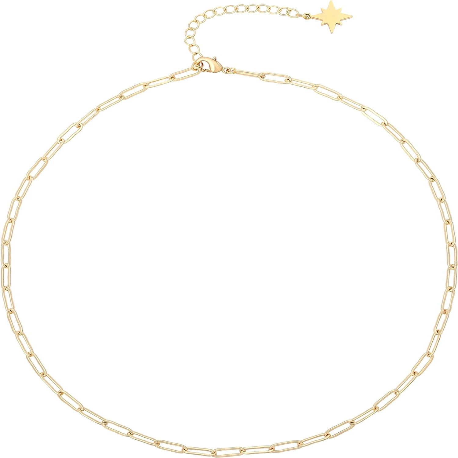 Elegant and stunning, this 18k gold dainty paperclip chain choker is paired with a satellite chain and lava bead pendant necklac
Elegant and stunning, this 18k gold dainty paperclip chain choker is paired with a satellite chain and lava bead pendant necklac