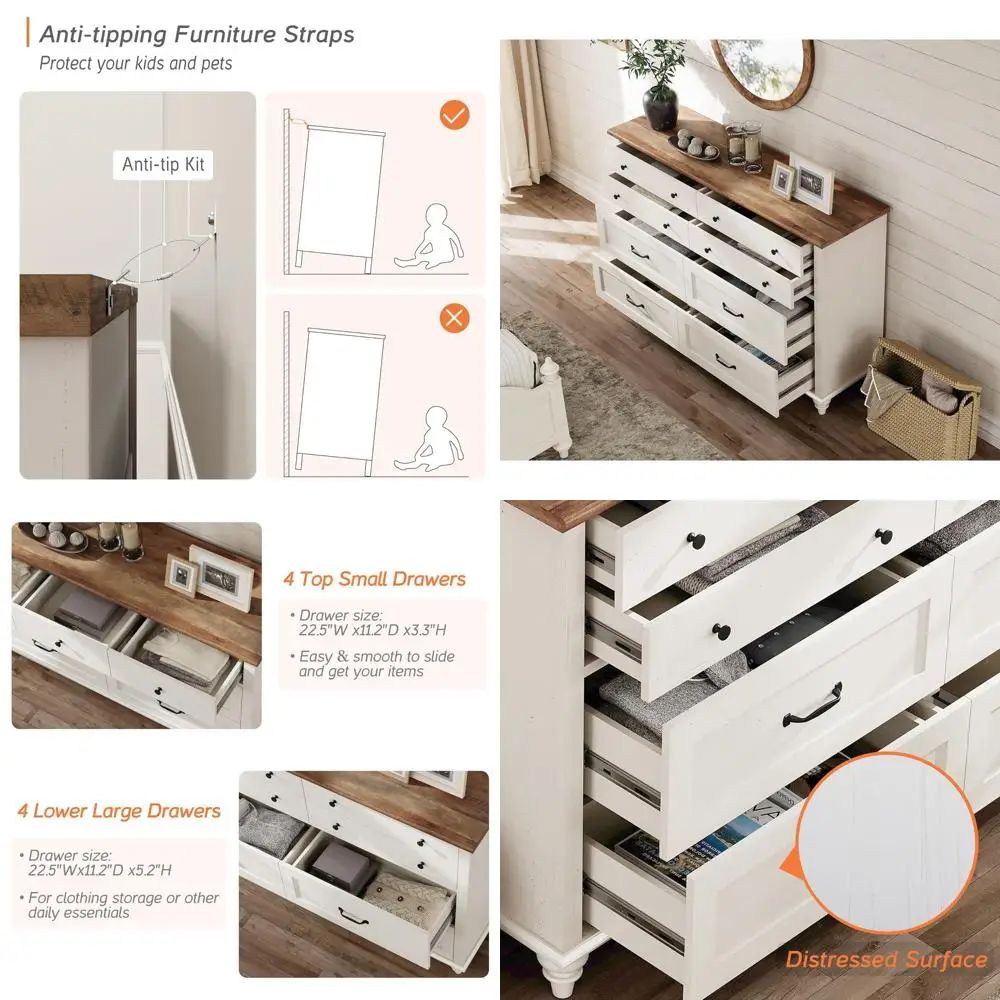 Детский комод белого цвета с 8 ящиками, широкий деревянный комод для детской комнаты, потертый органайзер середины века, 54
Детский комод белого цвета с 8 ящиками, широкий деревянный комод для детской комнаты, потертый органайзер середины века, 54