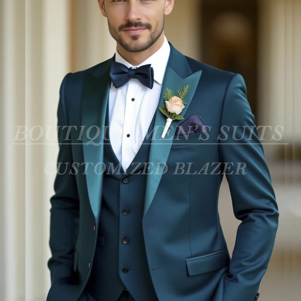 High Quality Wedding Men's Suits Customzied Single Breasted Peak Lapel Slim Fit 3 Piece Jacket Pants Vest Male Clothing Costume
High Quality Wedding Men's Suits Customzied Single Breasted Peak Lapel Slim Fit 3 Piece Jacket Pants Vest Male Clothing Costume
