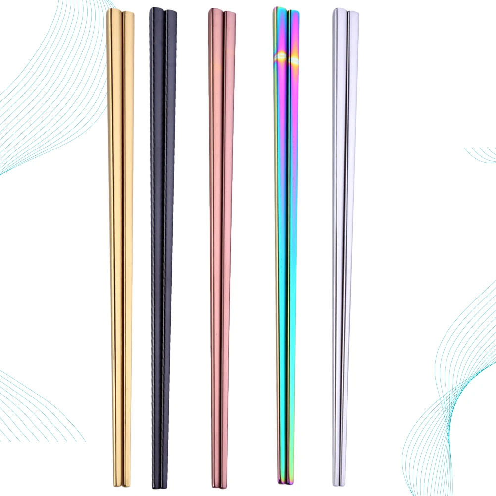 5 Pairs Stainless Steel Chopsticks Natural Color Square Shape Dishwasher Safe Reusable Kitchen Utensils Metal Longevity Easy
5 Pairs Stainless Steel Chopsticks Natural Color Square Shape Dishwasher Safe Reusable Kitchen Utensils Metal Longevity Easy