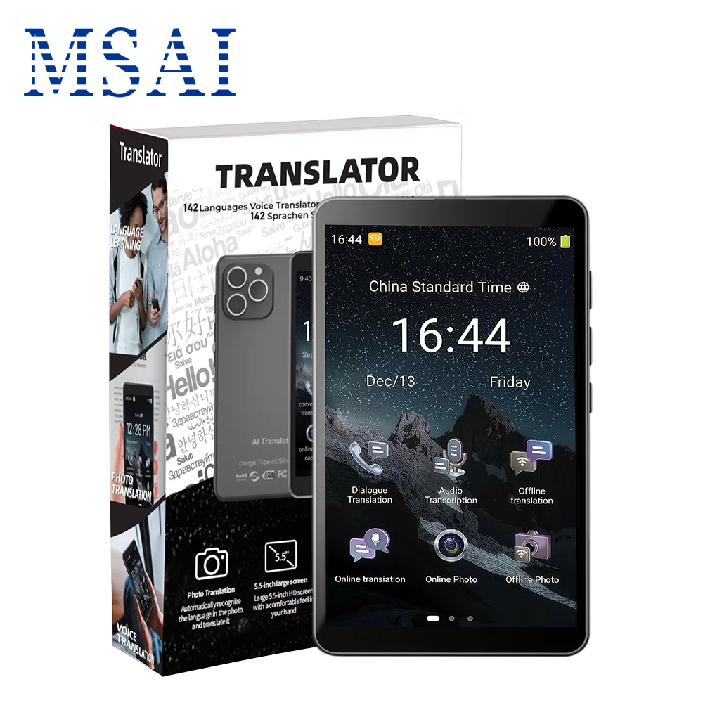 T22PRO Smart Language Translator 19 Offline Translation 5.5 Inch HD Display 8-Core Processor 1GB+16GB for Travel Business
T22PRO Smart Language Translator 19 Offline Translation 5.5 Inch HD Display 8-Core Processor 1GB+16GB for Travel Business