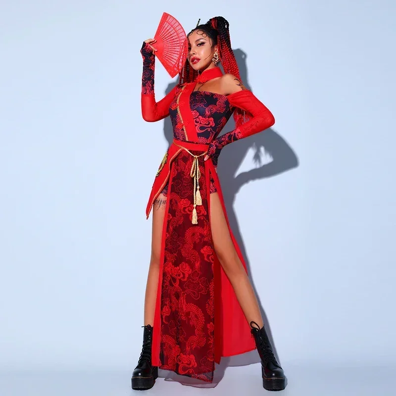 Одежда для джазовых танцев для женщин, сценический костюм DJ DS, одежда для танцоров, костюм болельщика в китайском стиле, дизайнерская одежда
Одежда для джазовых танцев для женщин, сценический костюм DJ DS, одежда для танцоров, костюм болельщика в китайском стиле, дизайнерская одежда