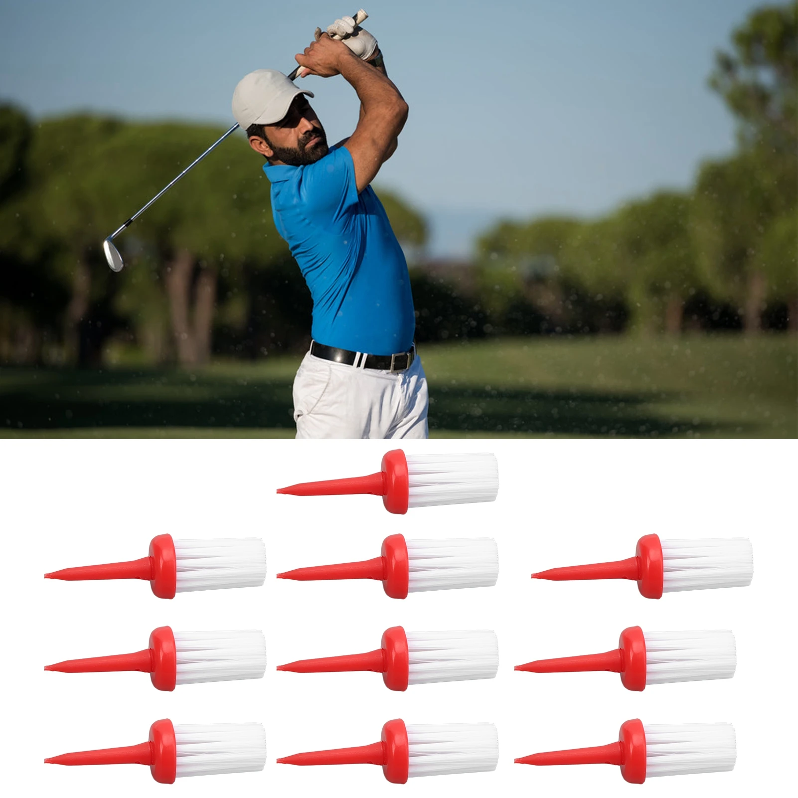 10 шт., футболки для гольфа, тип щетки, низкое сопротивление, больше расстояний, постоянная высота, пластиковые футболки для обучения водителям гольфа
10 шт., футболки для гольфа, тип щетки, низкое сопротивление, больше расстояний, постоянная высота, пластиковые футболки для обучения водителям гольфа