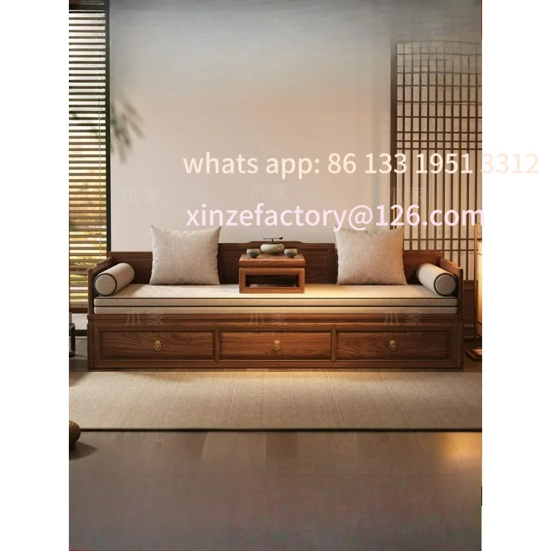 South American walnut new Chinese sliding Arhat bed living room storage retractable sofa bed
South American walnut new Chinese sliding Arhat bed living room storage retractable sofa bed