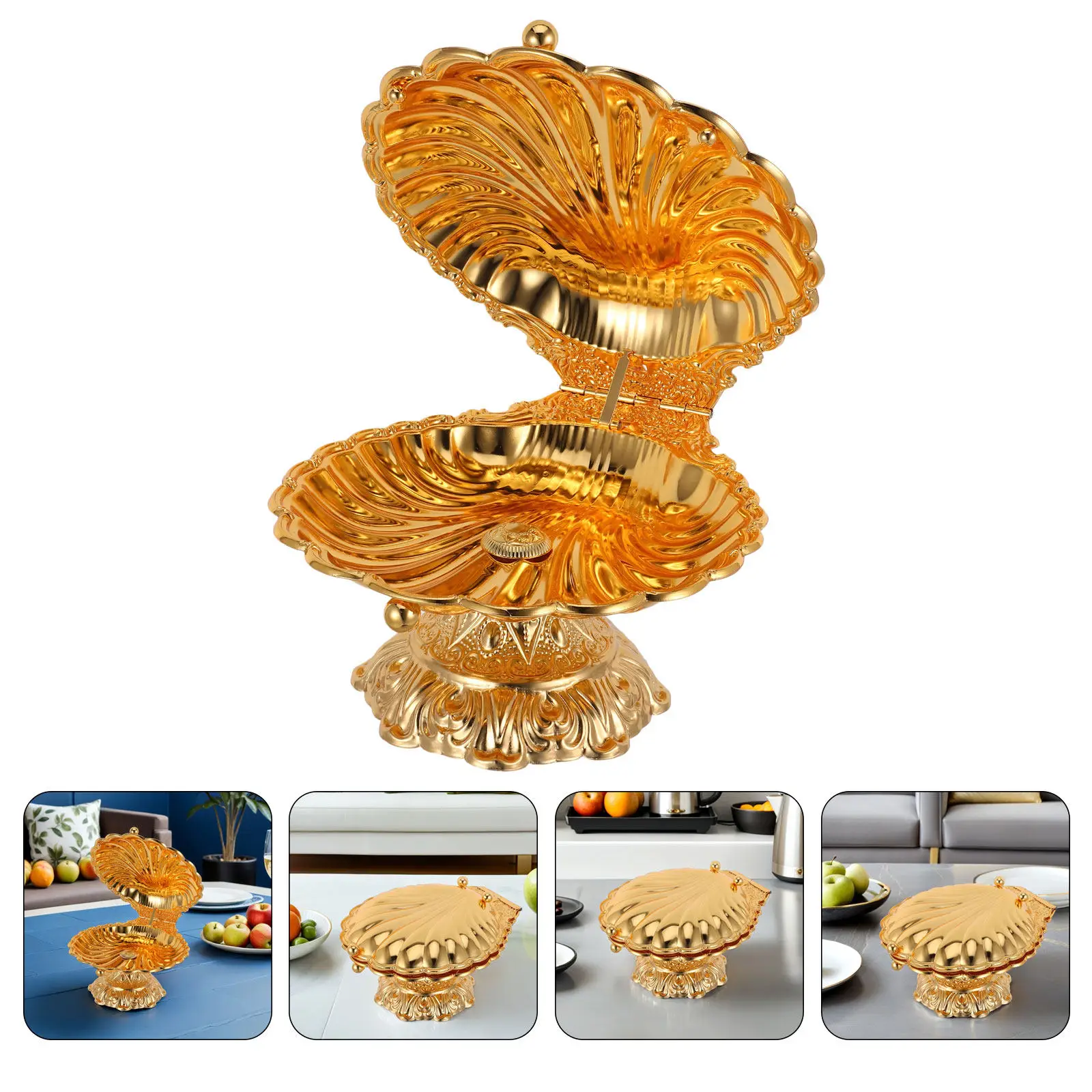 Elegant Gold Tone Footed Fruit Tray Sea Shell Sculptural Decorative Pedestal Bowl for Fruits Candy Nuts Dessert Countertop Snack
Elegant Gold Tone Footed Fruit Tray Sea Shell Sculptural Decorative Pedestal Bowl for Fruits Candy Nuts Dessert Countertop Snack