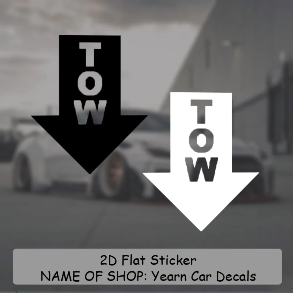 Black White TOW Arrow Text Stickers, Waterproof Vinyl Decals for Car Exterior Tuning
Black White TOW Arrow Text Stickers, Waterproof Vinyl Decals for Car Exterior Tuning