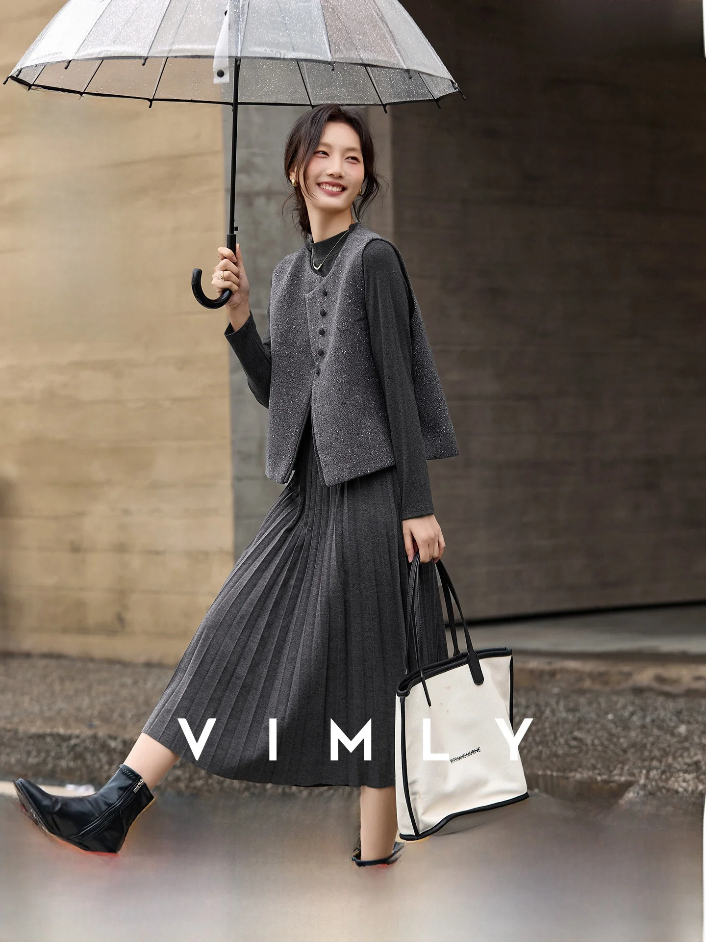 Vimly Fashion Set Old Money Style Women's Sleeveless round Neck Pleated Dress Two-Piece Winter Collection Casual Wear
Vimly Fashion Set Old Money Style Women's Sleeveless round Neck Pleated Dress Two-Piece Winter Collection Casual Wear