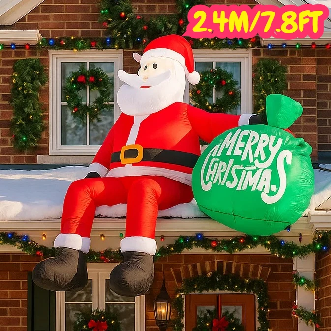 2.4M/7.8FT Inflatable Santa Claus with Gift Bag Lights LED Home Decoration Toy Yard Xmas Ornament Holiday Outdoor Lighting Decor
2.4M/7.8FT Inflatable Santa Claus with Gift Bag Lights LED Home Decoration Toy Yard Xmas Ornament Holiday Outdoor Lighting Decor