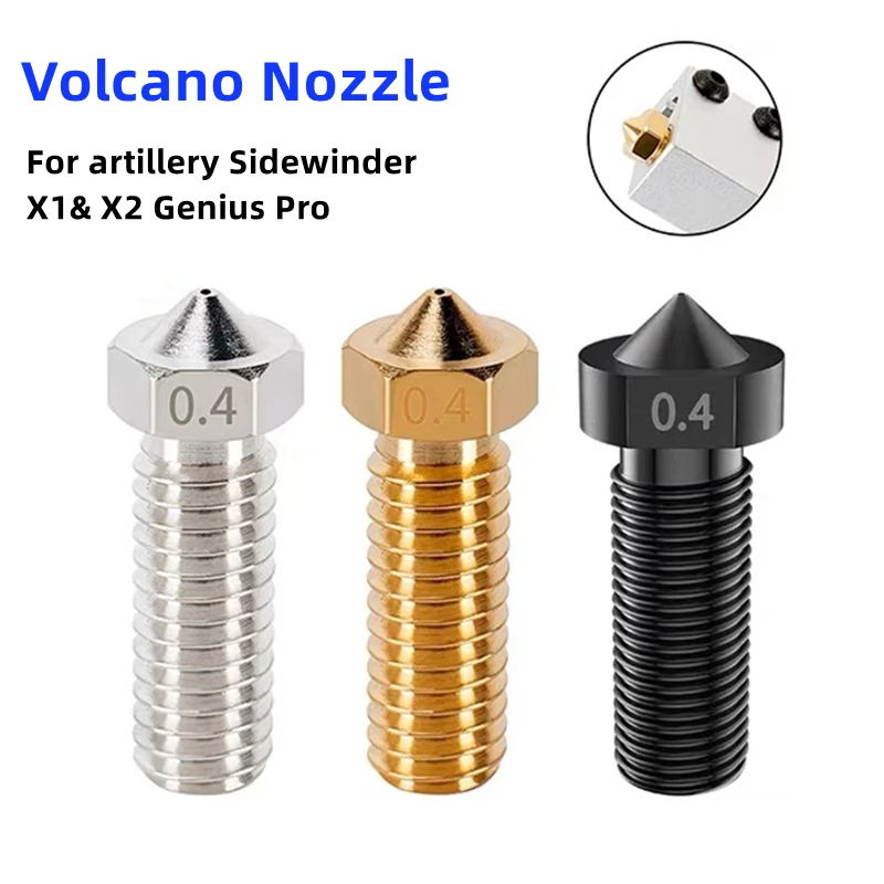 3D Printer Accessories, Stainless Steel/Brass E3D Volcano Nozzle, M6 Thread Large Aperture Print Head for 3D Printer
3D Printer Accessories, Stainless Steel/Brass E3D Volcano Nozzle, M6 Thread Large Aperture Print Head for 3D Printer