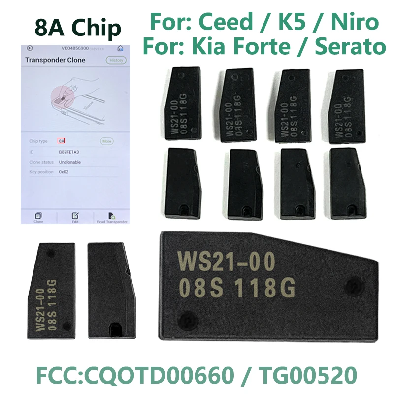 AC08021 Original new Transponder Chip for Kia & Hyundai 8A 128-bits
AC08021 Original new Transponder Chip for Kia & Hyundai 8A 128-bits