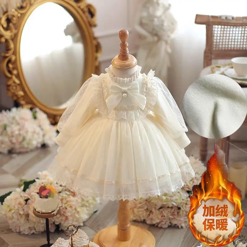 XED-Girls' Fleece Princess Dress Autumn Winter Baby First Birthday Dress Sweet Fairy Mesh Long Sleeve Dress
XED-Girls' Fleece Princess Dress Autumn Winter Baby First Birthday Dress Sweet Fairy Mesh Long Sleeve Dress