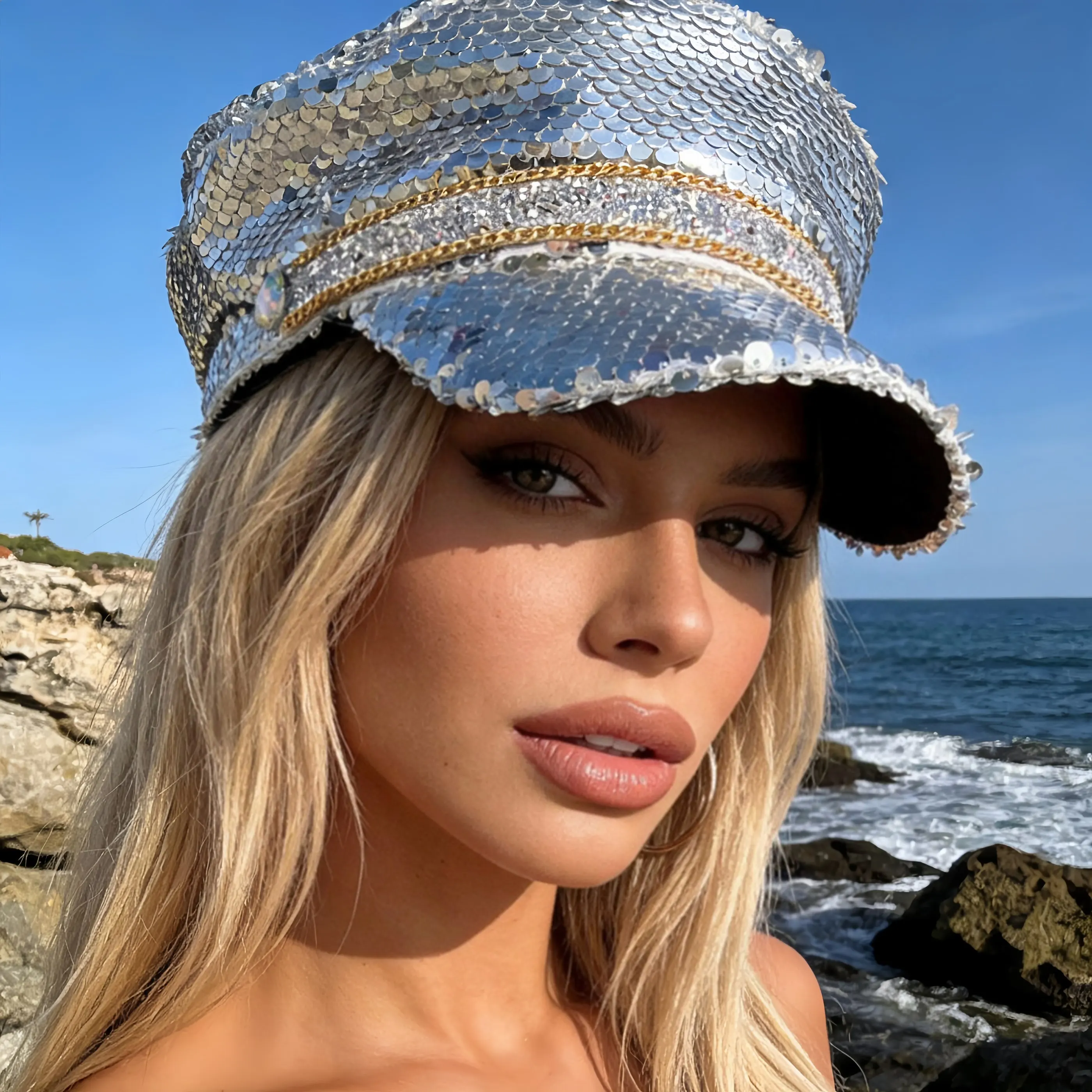 Rhinestone Captain Hat for Music Festival, Halloween, Disco, Burning Man, Vintage Party Cap for Men & Women
Rhinestone Captain Hat for Music Festival, Halloween, Disco, Burning Man, Vintage Party Cap for Men & Women