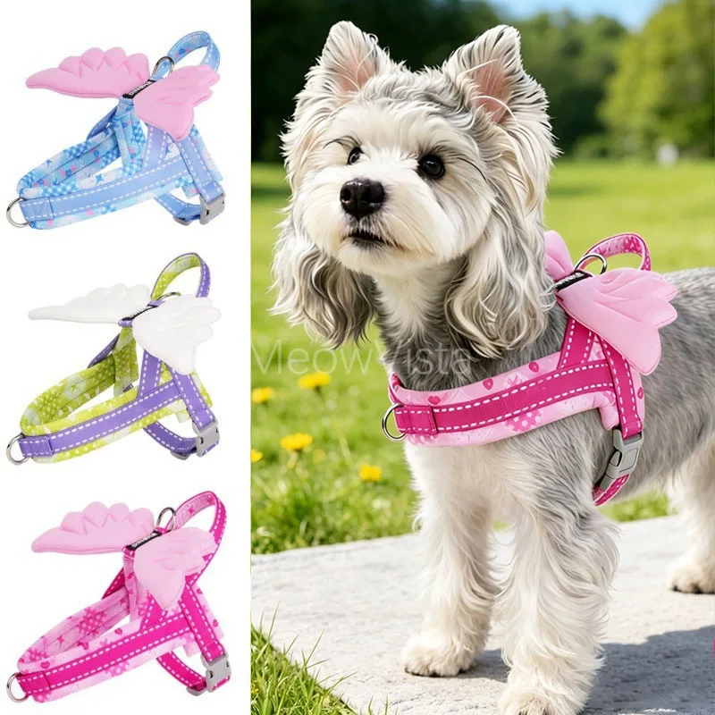 Sweet Angel Wing Small Dog Harness Set No Pull Adjustable Quick Release Buckle Daily Walking Puppy Vest Harness Yorkie Chihuahua
Sweet Angel Wing Small Dog Harness Set No Pull Adjustable Quick Release Buckle Daily Walking Puppy Vest Harness Yorkie Chihuahua