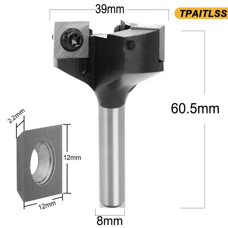 For Wood 3 Flutes 8mm 12mm 1/2 Shank Planing Bits Face End Milling Cutter Insert-Style Spoilboard CNC Surfacing Router Bits
For Wood 3 Flutes 8mm 12mm 1/2 Shank Planing Bits Face End Milling Cutter Insert-Style Spoilboard CNC Surfacing Router Bits