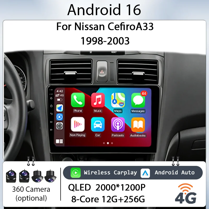Для Nissan Cefiro A33 1998-2003: Автомагнитола 9 дюймов, Android 16, IPS HD сенсорный экран, мультимедийный плеер, беспроводной CarPlay, GPS, Bluetooth, Wi-Fi, DSP
Для Nissan Cefiro A33 1998-2003: Автомагнитола 9 дюймов, Android 16, IPS HD сенсорный экран, мультимедийный плеер, беспроводной CarPlay, GPS, Bluetooth, Wi-Fi, DSP