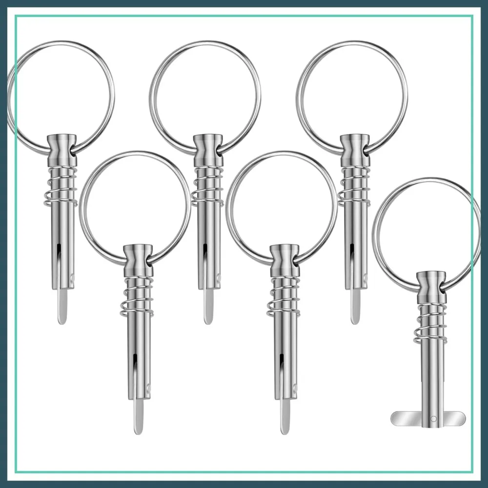 6 Pcs 1/4" Diameter Bimini Pins, Quick Release Pull Ring Pins for Boat Canopy Marine Hardware, 316 Stainless Steel
6 Pcs 1/4" Diameter Bimini Pins, Quick Release Pull Ring Pins for Boat Canopy Marine Hardware, 316 Stainless Steel