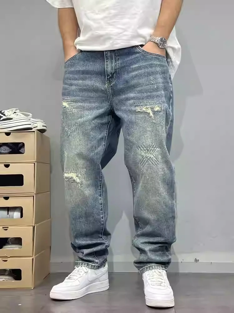 American Washed Vintage Ripped Patch Cone Denim Jeans Men Spring Autumn Straight Street Youth Long Pants Loose Straight Fit
American Washed Vintage Ripped Patch Cone Denim Jeans Men Spring Autumn Straight Street Youth Long Pants Loose Straight Fit