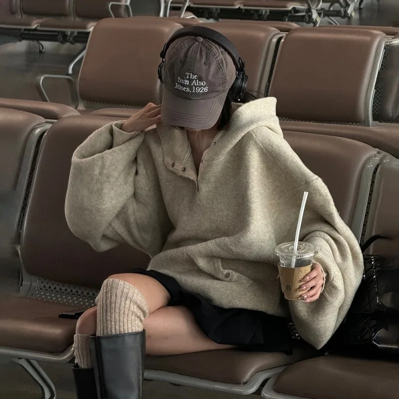Hmsevenjz Casual Knitted Hooded Pullover Women's Autumn/Winter Loose Long-sleeved Sweater Fashion Female Clothes
Hmsevenjz Casual Knitted Hooded Pullover Women's Autumn/Winter Loose Long-sleeved Sweater Fashion Female Clothes