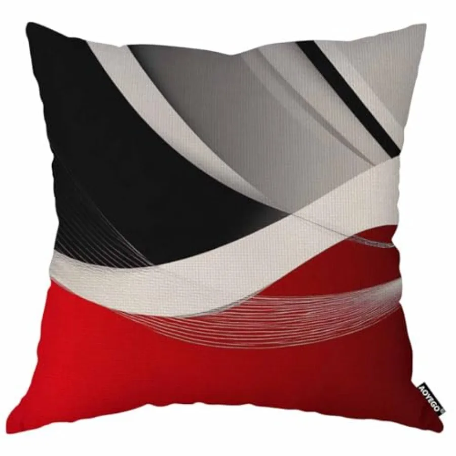Abstract Red Black Stripes Throw Pillow Cover Wave Swirl Creative Collage Patchwork Simple Modern Linear Grey Pillow Case 18x18
Abstract Red Black Stripes Throw Pillow Cover Wave Swirl Creative Collage Patchwork Simple Modern Linear Grey Pillow Case 18x18