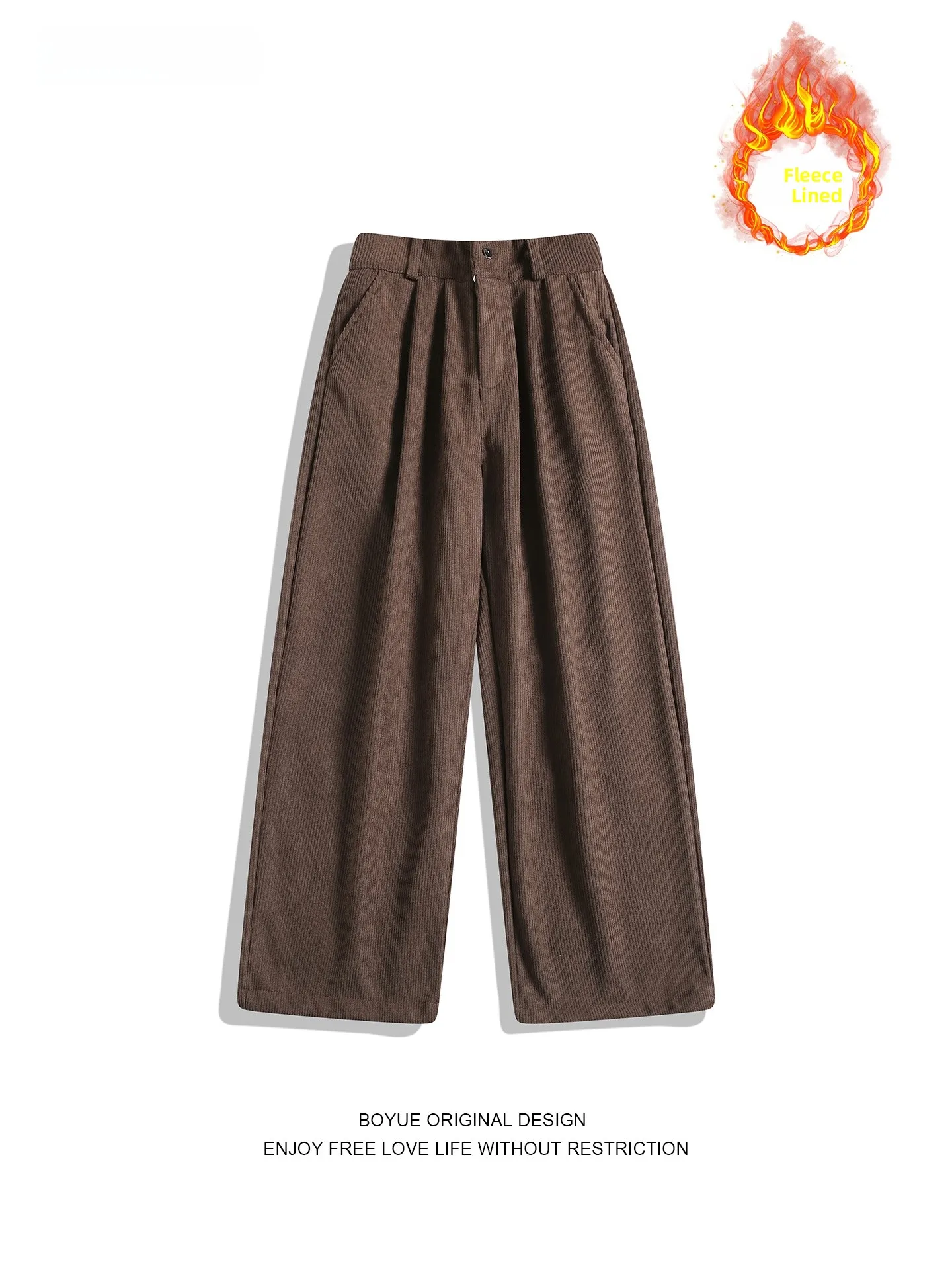 BOYUE Retro Corduroy Fce Lined Wide Leg Casual Pants Men Women High Waist Comfortable Fit Autumn Winter Faion Trend
BOYUE Retro Corduroy Fce Lined Wide Leg Casual Pants Men Women High Waist Comfortable Fit Autumn Winter Faion Trend