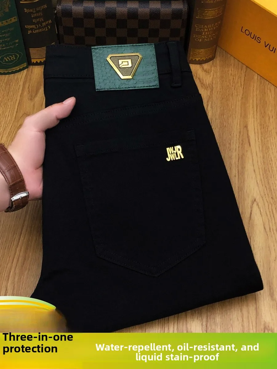 Summer Thin Bla Jeans Men's Slim Fit Anti-Stain Waterproof Oil-Resistant Casual Long Pants Youth Trendy Metal Decorations
Summer Thin Bla Jeans Men's Slim Fit Anti-Stain Waterproof Oil-Resistant Casual Long Pants Youth Trendy Metal Decorations