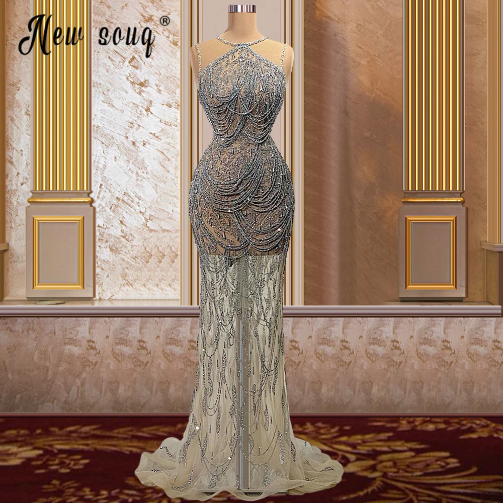 Elegant Beaded Tassel Silver Evening Dress Sexy See Through Robe de mariee Lace Formal Prom Gowns Sheer Neck Celebrity Dresses
Elegant Beaded Tassel Silver Evening Dress Sexy See Through Robe de mariee Lace Formal Prom Gowns Sheer Neck Celebrity Dresses