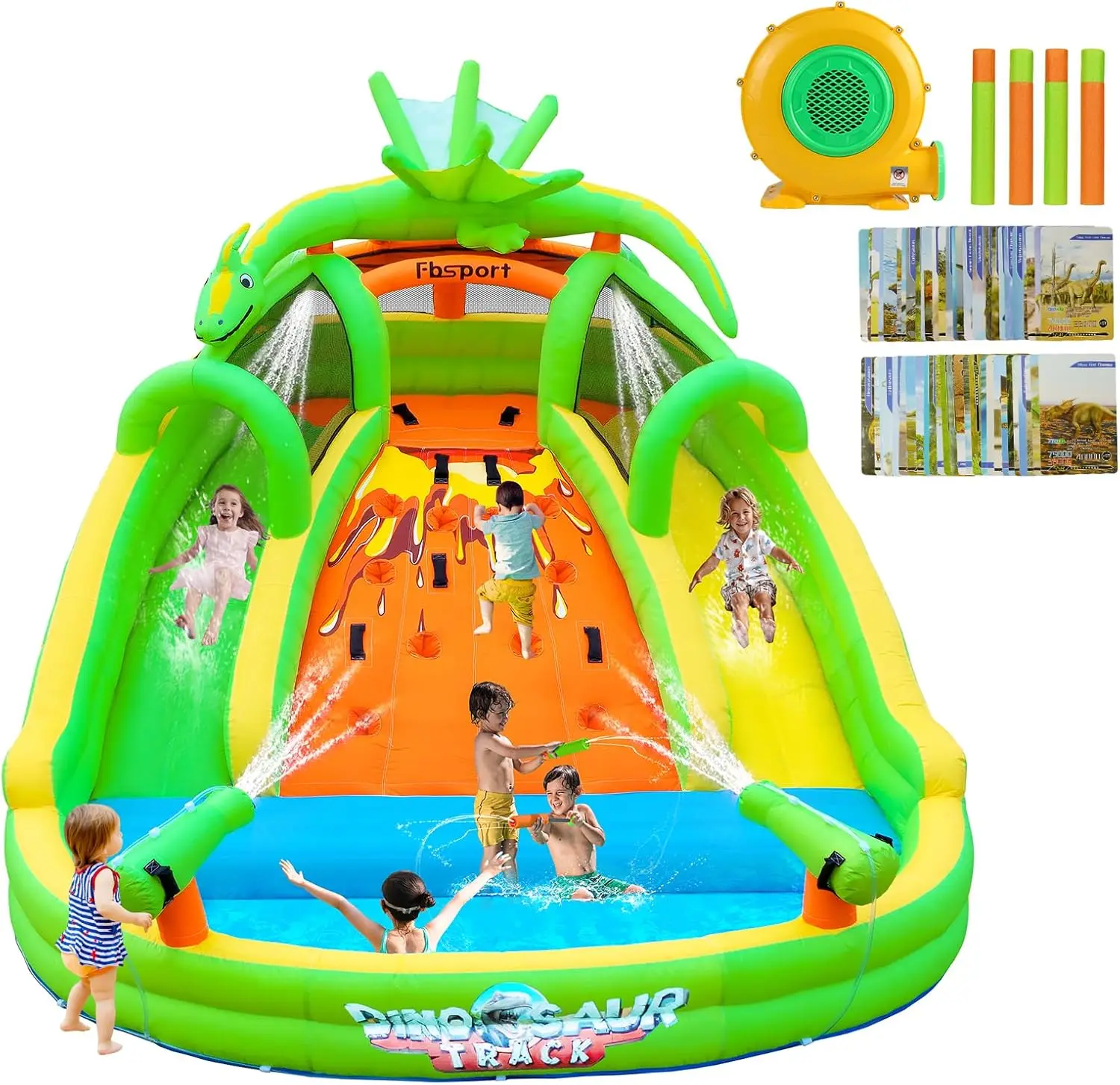Kids Inflatable Bounce House with Slide, Climbing Wall, and Water Guns - Indoor/Outdoor Bouncy Castle for Park, Backyard (Includes Blower)
Kids Inflatable Bounce House with Slide, Climbing Wall, and Water Guns - Indoor/Outdoor Bouncy Castle for Park, Backyard (Includes Blower)