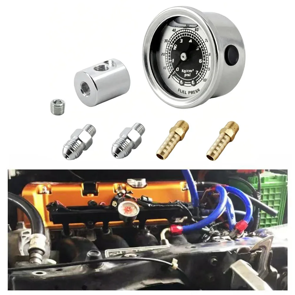 For Accurate Engine Tuning As Shown Fuel Pressure Gauge Oil Filled Gauge Robust Metal Construction High Precision Measurement
For Accurate Engine Tuning As Shown Fuel Pressure Gauge Oil Filled Gauge Robust Metal Construction High Precision Measurement