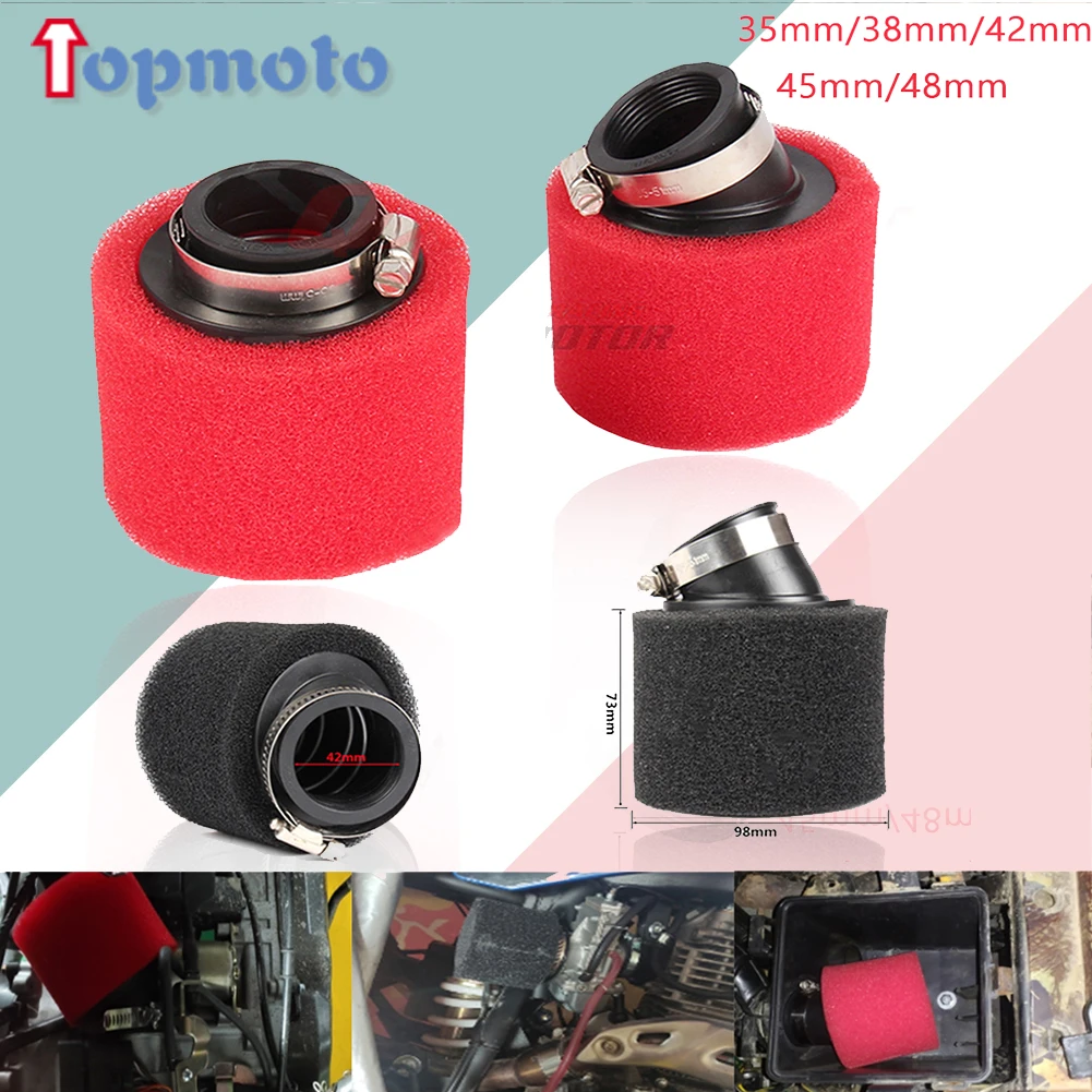 Motorcycle 42mm Air Filter Degree ANGLED FOAM Pod Cleaner For pz30 carburetor 200cc 250cc ATV PIT DIRT BIKE 45
Motorcycle 42mm Air Filter Degree ANGLED FOAM Pod Cleaner For pz30 carburetor 200cc 250cc ATV PIT DIRT BIKE 45