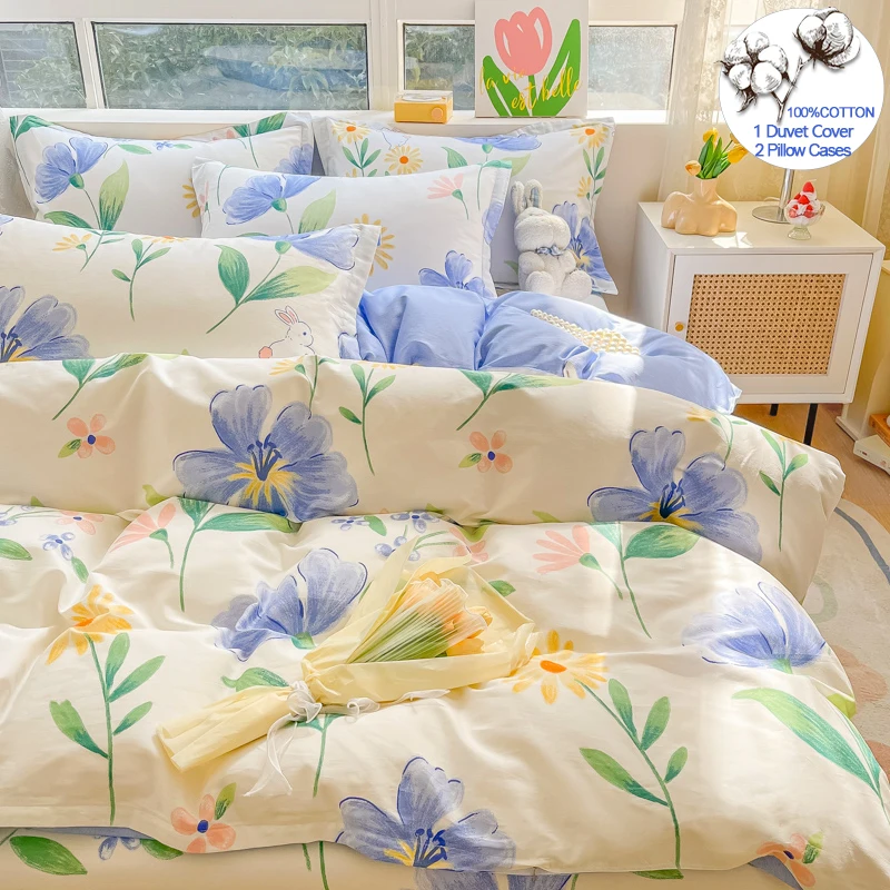 100% Cotton Bedding Set Hypoallergenic Duvet Cover Set (1 Duvet Cover+2 Pillowcases) - Floral Print, Hidden Zipper,Corner Ties
100% Cotton Bedding Set Hypoallergenic Duvet Cover Set (1 Duvet Cover+2 Pillowcases) - Floral Print, Hidden Zipper,Corner Ties