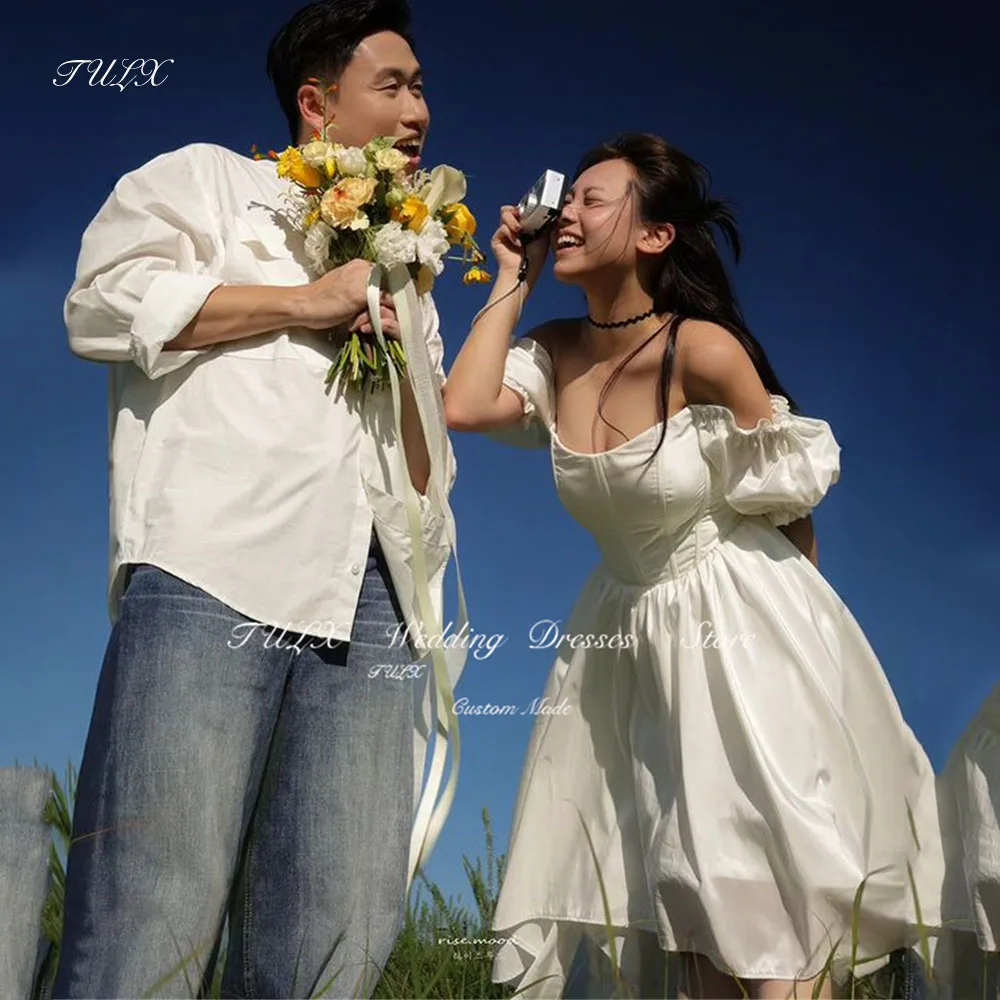 TULX Princess O-Neck Puff Sleeve Wedding Dresses Korea Photo Shoot A-line High Low Elegant Ivory Bridal Gown Corset Back 웨딩드레스
TULX Princess O-Neck Puff Sleeve Wedding Dresses Korea Photo Shoot A-line High Low Elegant Ivory Bridal Gown Corset Back 웨딩드레스